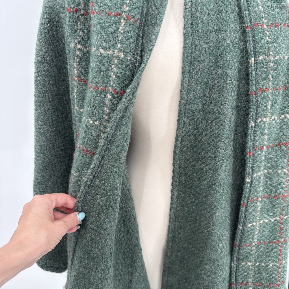 Blarney Woolen Mills Womens Green Wool Blend Scarf Poncho Made In Ireland NEW - Picture 2 of 9